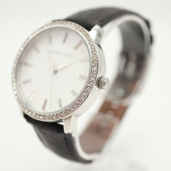 Michael Kors Parker MOP 35mm Womens Watch Black Leather MK2176 w New Battery main image 10
